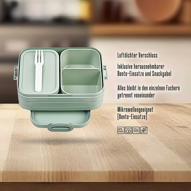 Personalisierte Mepal Take a Break midi Brotdose mit Bentobox und Fächern Personalisierte Mepal Lunchbox midi mit Bohemian Hasen zdjęcie 2