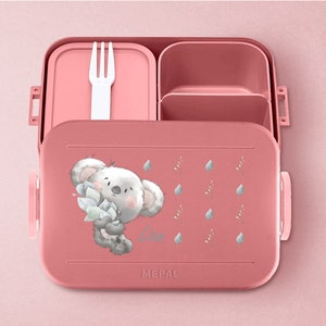 Personalized Mepal lunch box with bento insert | Lunch box with desired name for kindergarten, daycare and school | Cute koala