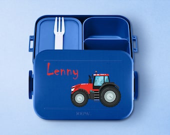 Personalized Mepal Bento Lunchbox & Lunch Box | Take a break Midi | Lunch box with name | Personalized lunch box with tractor