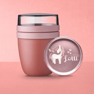 Mini pot à lunch Mepal personnalisé | Tasse de céréales avec personnalisation pour l'école et la maternelle | Tasse de petit-déjeuner avec une jolie licorne