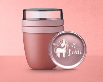 Personalisierter Mepal Lunchpot Mini | Müslibecher mit Personalisierung für Schule & Kindergarten | Frühstücksbecher mit niedlichem Einhorn