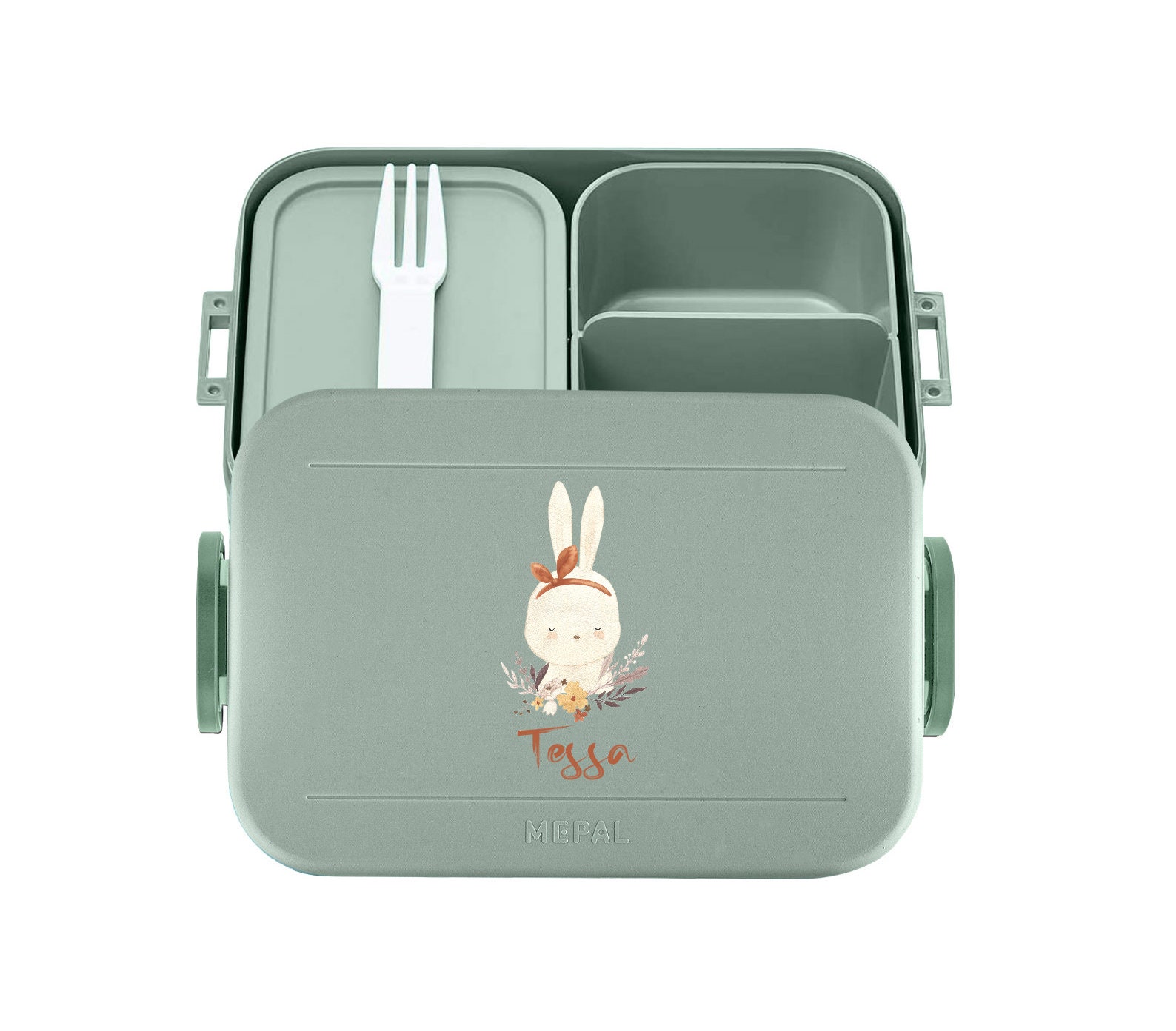 Lunch Box Green Kids Rabbit