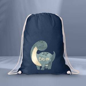 Sac en tissu avec un joli dinosaure / sac de sport pour la garderie / la maternelle ou l'école / sac en tissu pour les enfants