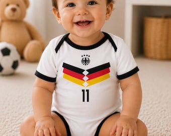 Aktuelles Deutschland Fan Shirt für Kinder | WM 2026 Baby Body| Wunschname und Nummer