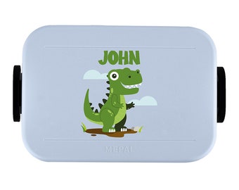 Personalized Mepal Lunchbox with desired name | Lunch box with Bento use for school, kindergarten and school | Cool dinosaur design