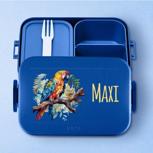 Mepal lunch box lunch box with name | Personalized lunch box with cute parrot | Take a break midi lunch box