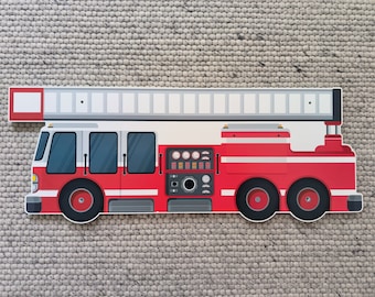 Wandbild Feuerwehr Kinderzimmer zum Aufhängen, Wanddeko Junge