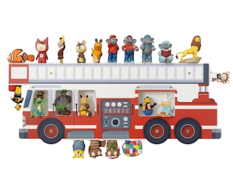 Shelf for Tonie's fire brigade for 30 figures and Toniebox, magnetic, 60 x 23 cm