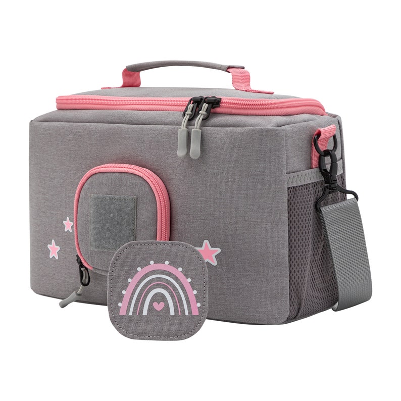 Tasche für Toniebox BoxBag für Figuren und Box Transporttasche mit Haken und Lautsprecher-Öffnung, Regenbogen, Hase, Einhorn, Fuchs Bild 6