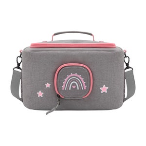 Bag for Toniebox BoxBag for figures and box Carrying case with hook and speaker-opening for travel & car, Pink, Rainbow, Unicorn, Rabbit image 7