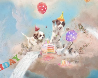 Kitten and Puppy Birthday Wrapping Paper