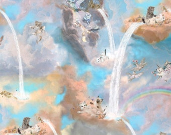Rainbow Bridge (cats) Renter Friendly DIY Removable Wallpaper