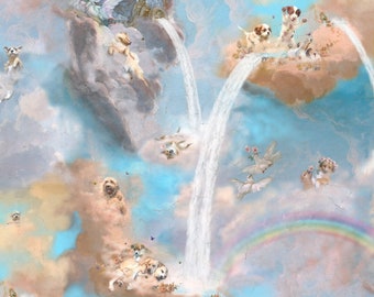 Rainbow Bridge (dogs) Renter Friendly DIY Removable Wallpaper