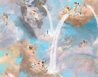 Rainbow Bridge (dogs & cats) Renter Friendly DIY Removable Wallpaper