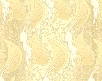Mew-Veau (Laguna Yellow) Renter Friendly DIY Removable Wallpaper