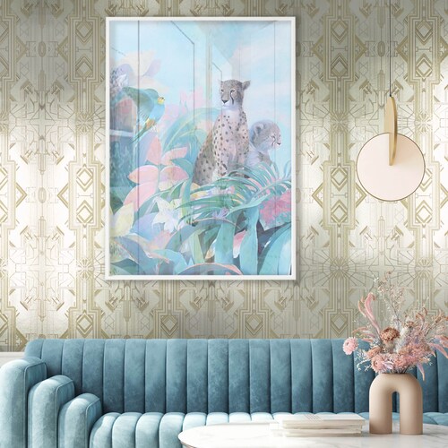 Art Deco Catsby metallic Gold Multiple Colors Wallpaper Etsy