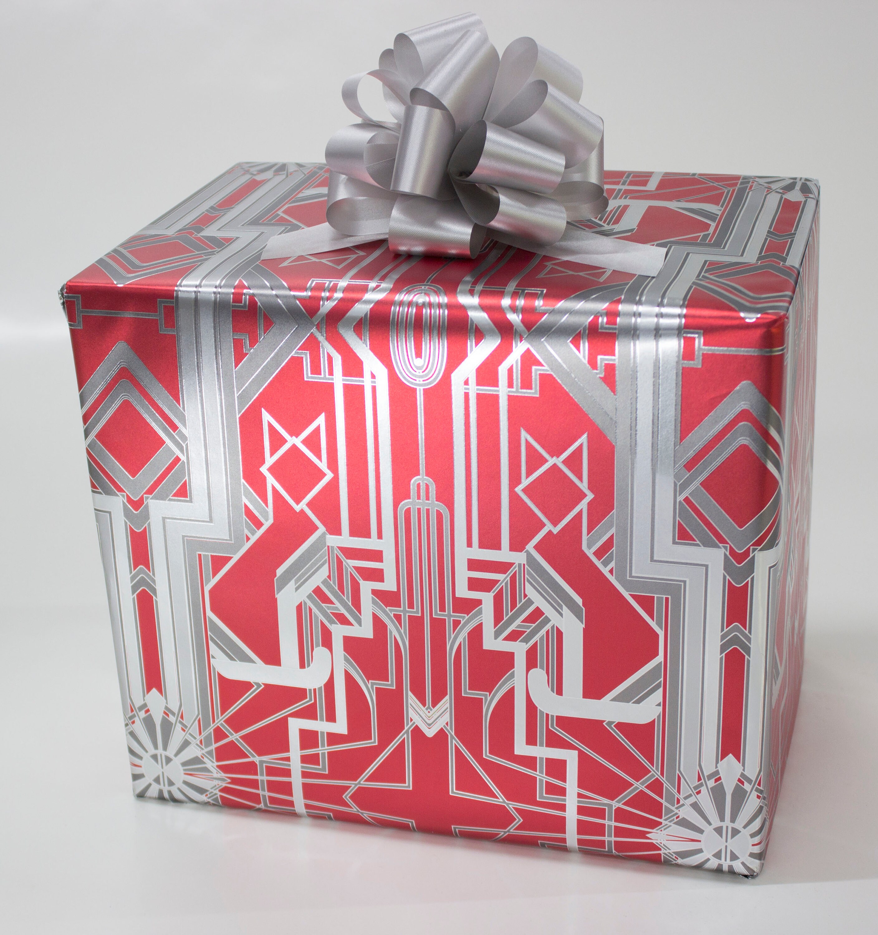 Great Catsby Metallic Red and Silver Wrapping Paper Etsy