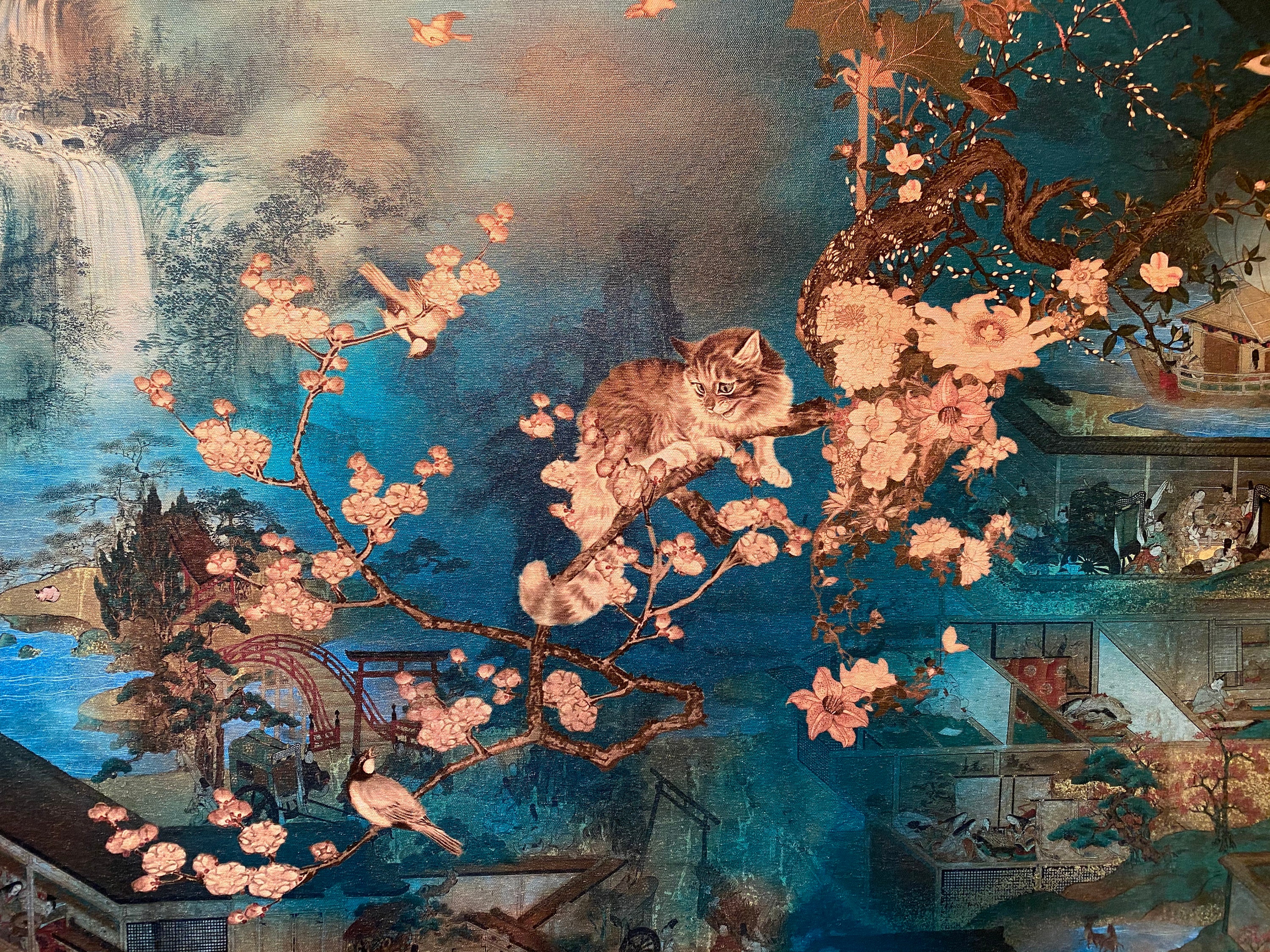 絵画 n564 Spode スポード シノワズリ 金彩 風景画 ペア カップ
