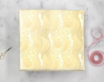 Art Nouveau Wrapping Paper, Laguna Yellow