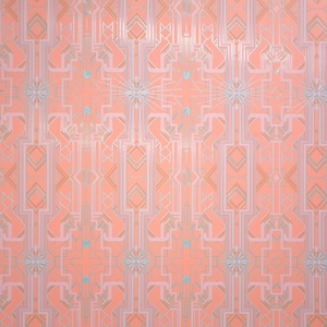 Art Deco Catsby peach and Teal W/ Spot Gloss Wallpaper - Etsy
