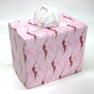 Art Nouveau Pink Cat Wrapping Paper
