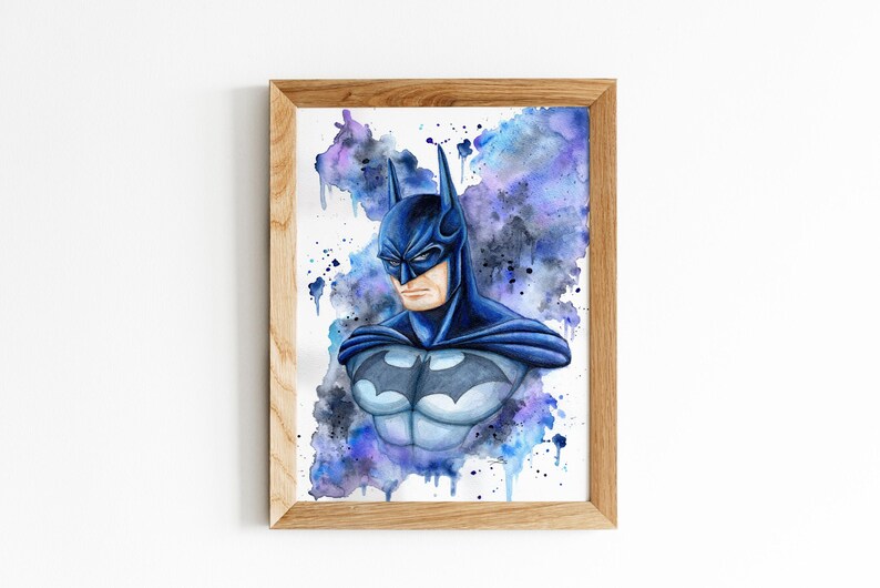 Batman Watercolor Painting - Batman Watercolor Painting - Etsy