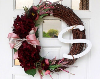 Fall Wreath- Wreaths, Fall Wreaths, Monogram Wreath, Farmhouse Decor, Fall Decor, Autumn Wreath