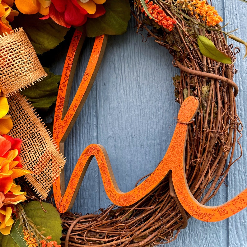 Hydrangea Fall Wreath Flower Wreath, Wreaths, Fall Wreaths, Door Sign, Hi Sign image 2