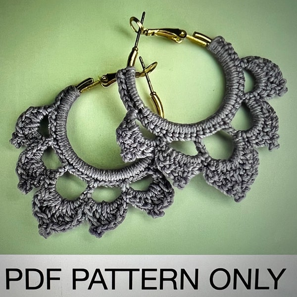 Crochet Earring Pattern | Five Scallops Earrings Crochet Pattern | Crochet  Hoop Earring PDF Pattern Only