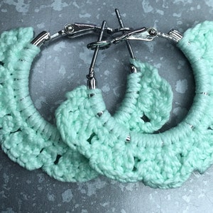 Small Scallop Earrings Pattern | Crochet Hoop Earring PDF Pattern Only
