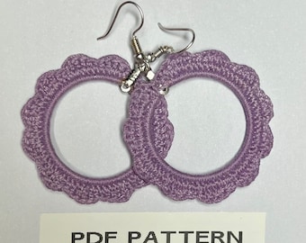 Patrón de pendientes de ganchillo con forma de onda: Joyería con hilo de algodón (patrón en PDF)