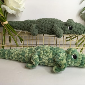 Alligator Handmade Stuffed  | Crocheted Plush Gator | Amigurumi Alligator | Embroidered Eyes Plushie