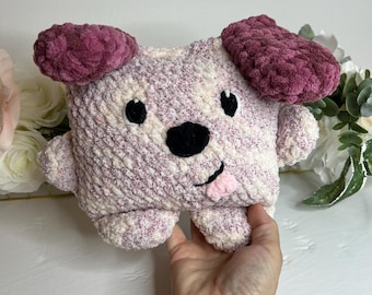 Handmade Crochet Dog Pillow Pal | Amigurumi Plush Toy, Baby Safe Cuddle Companion
