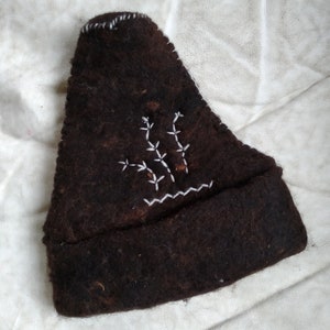 Thick Warm Functional Medieval Felted Hat 100% Wool