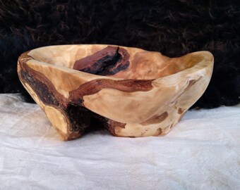 Birch burl wood bowl special wood design Handmade No machine