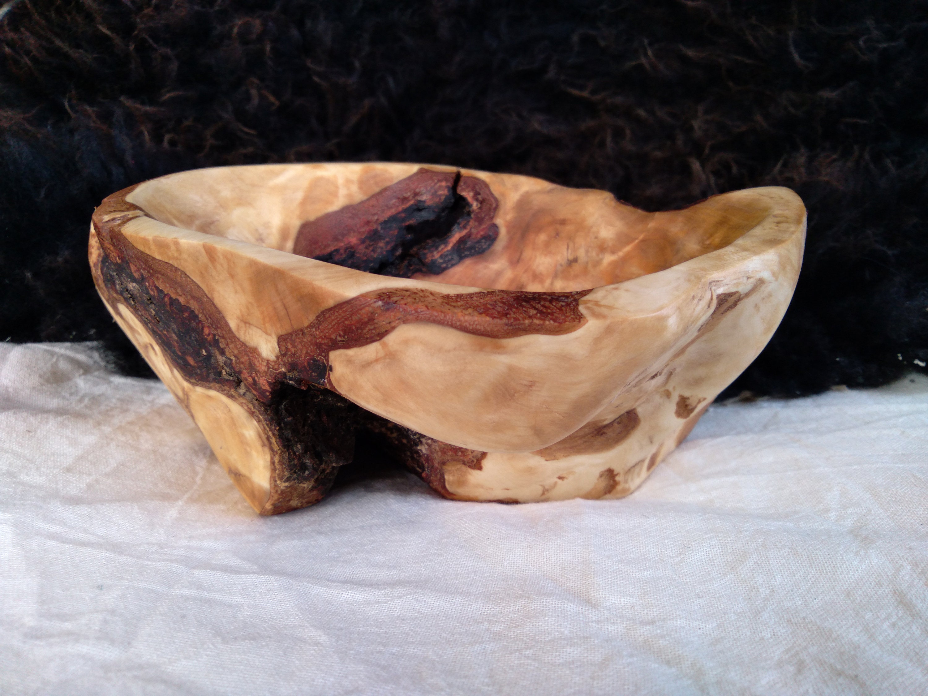 Birch Burl Wood Bowl Special Wood Design Handmade No Machine Etsy