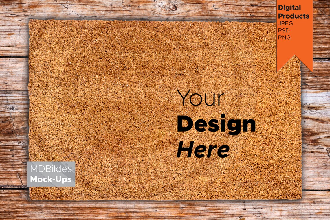 Download Coir Doormat Flat Lay Mockup Natural Door Mat Mock up Copy ...