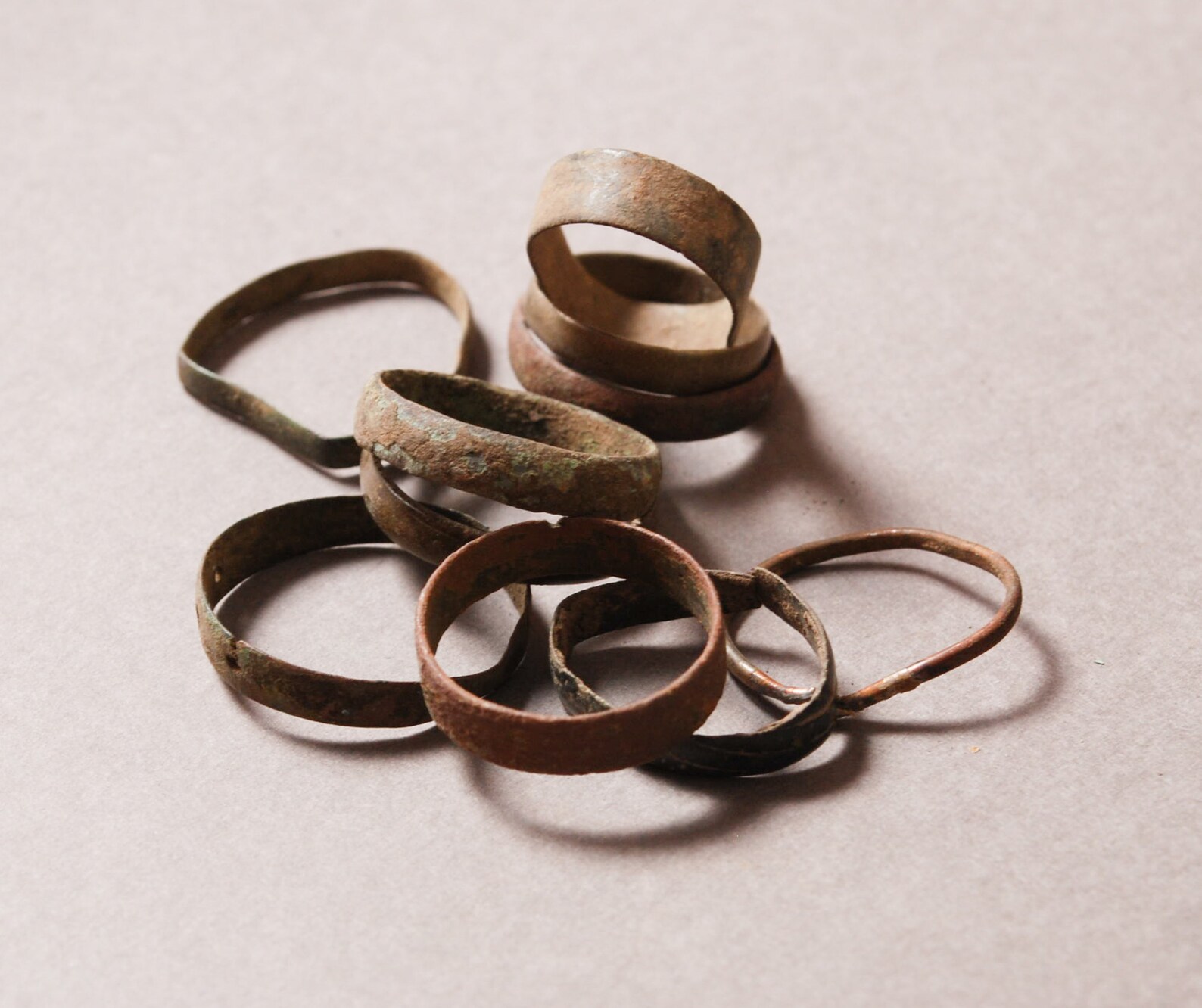 Set of 10 Antique Metal Rings Jewelry Original Dark Patina Etsy