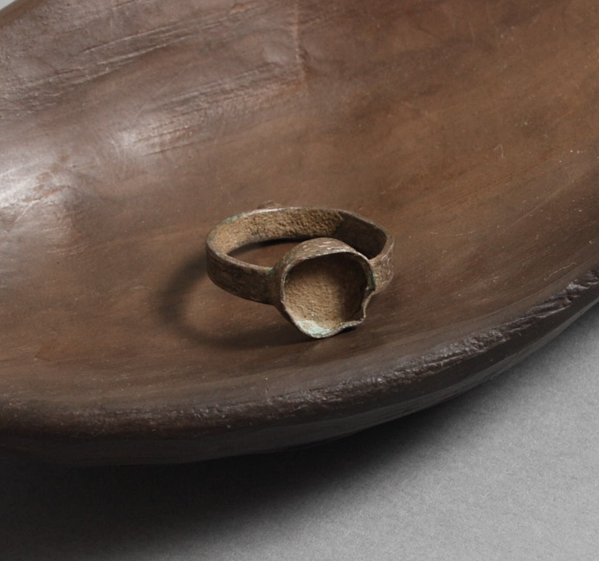 Antique brass bronze ring jewelry original dark patina Etsy