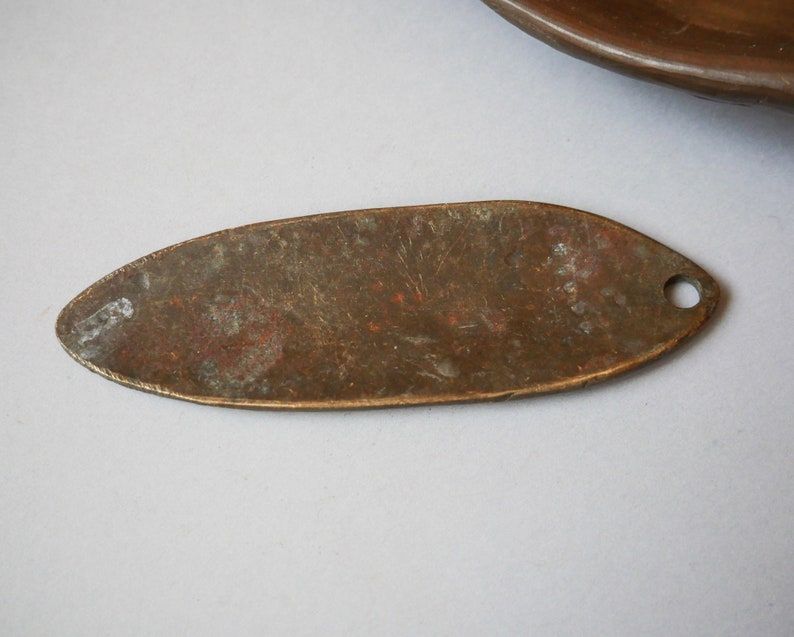 Antique solid brass fishing spoon lure with holes Metal Fishing Lure Baits original dark patina