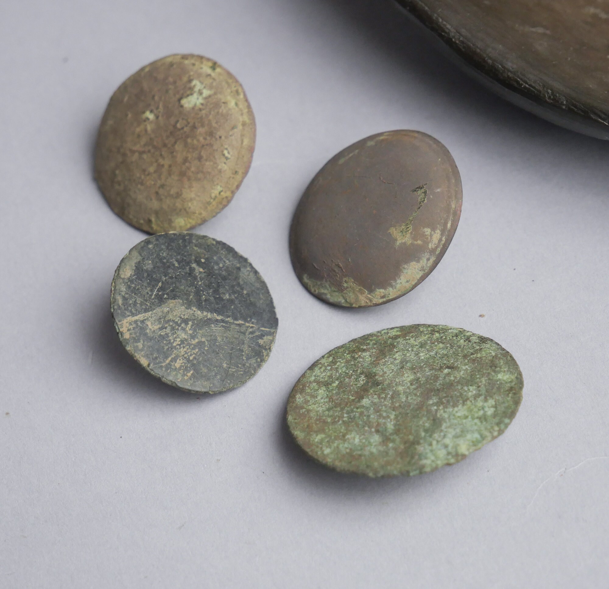 Set of 4 large antique solid brass buttons parts of old Etsy