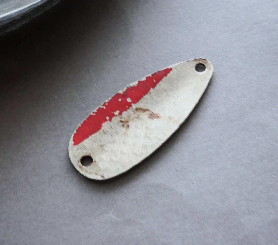 Antique metal fishing spoon lure Metal Fishing Lure Baits Etsy