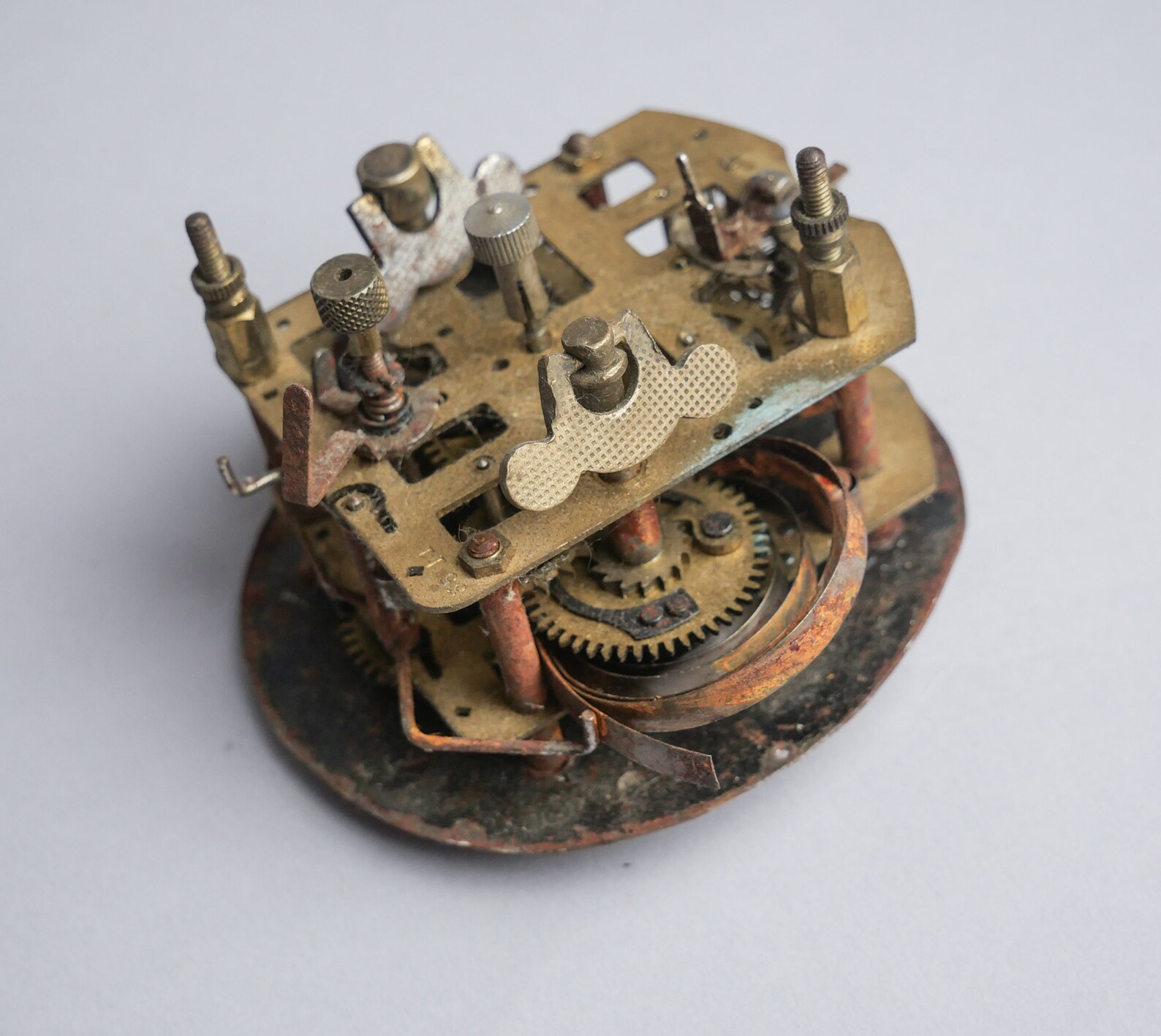 Antique solid brass mechanical clock parts mechanism gears Etsy