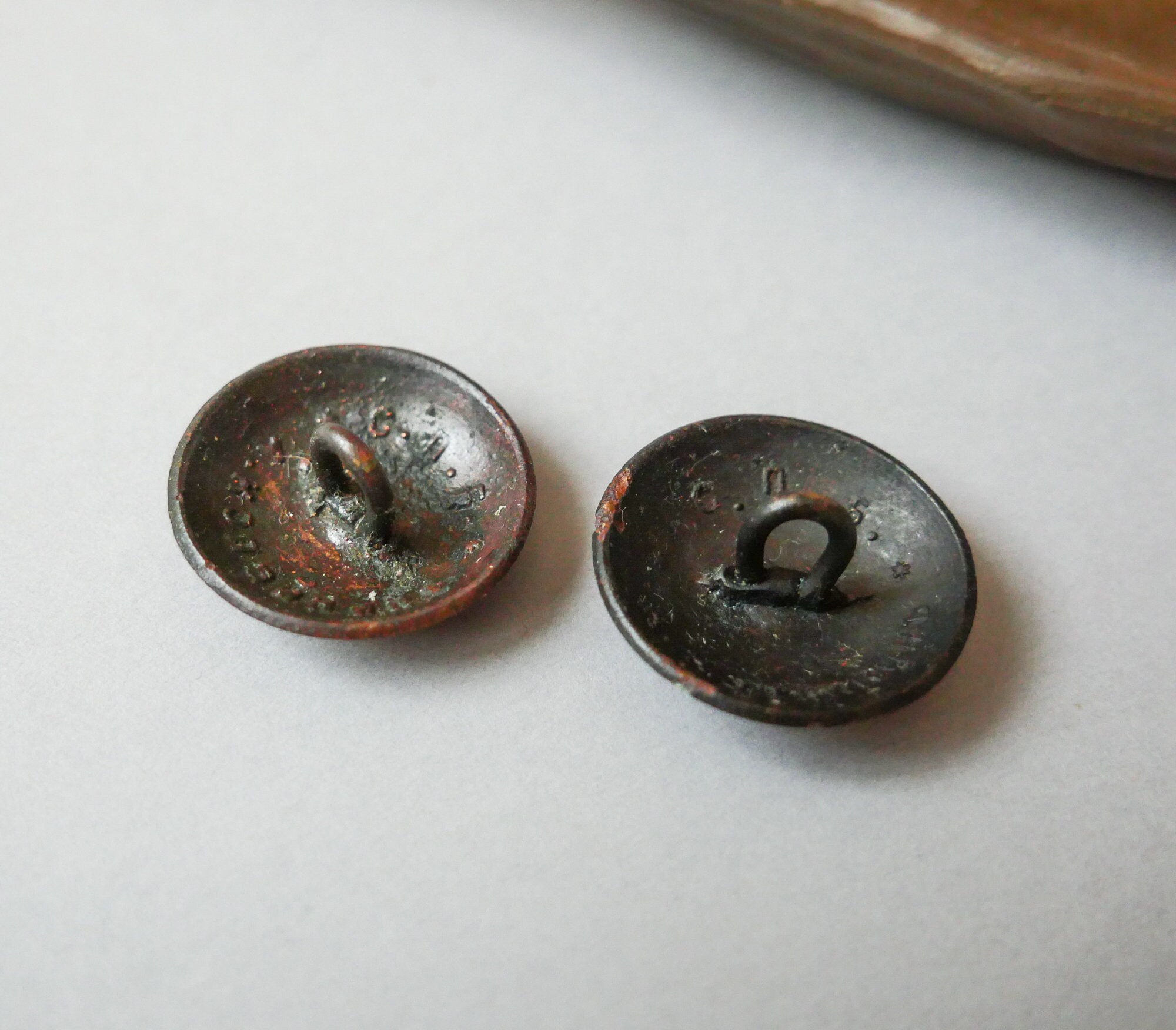 Set of 2 Antique Brass Military Uniform Buttons Original Etsy
