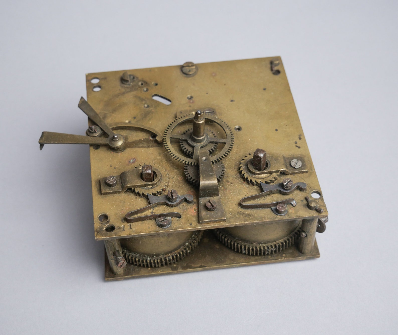 Antique solid brass mechanical clock parts mechanism gears Etsy