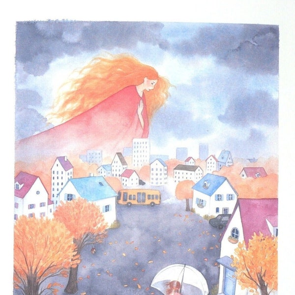 Reproduction - watercolor illustration "Welcome autumn".