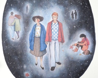 Reproduction d'art - illustration à l'aquarelle "Etoiles errantes".