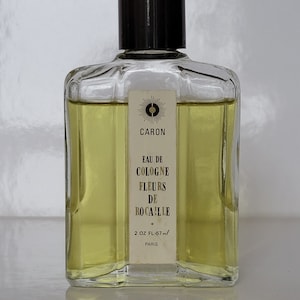vintage Caron « Fleurs de Rocaille » 57 ml (2 oz) Eau de Cologne Splash (Faible remplissage à 90 %)