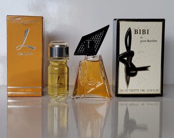Vintage Jean Barthet &quot;Bibi&quot; 7ml Edt and Lubin &quot;L de Lubin&quot; 10ml Edt Miniatures (Set of 2)