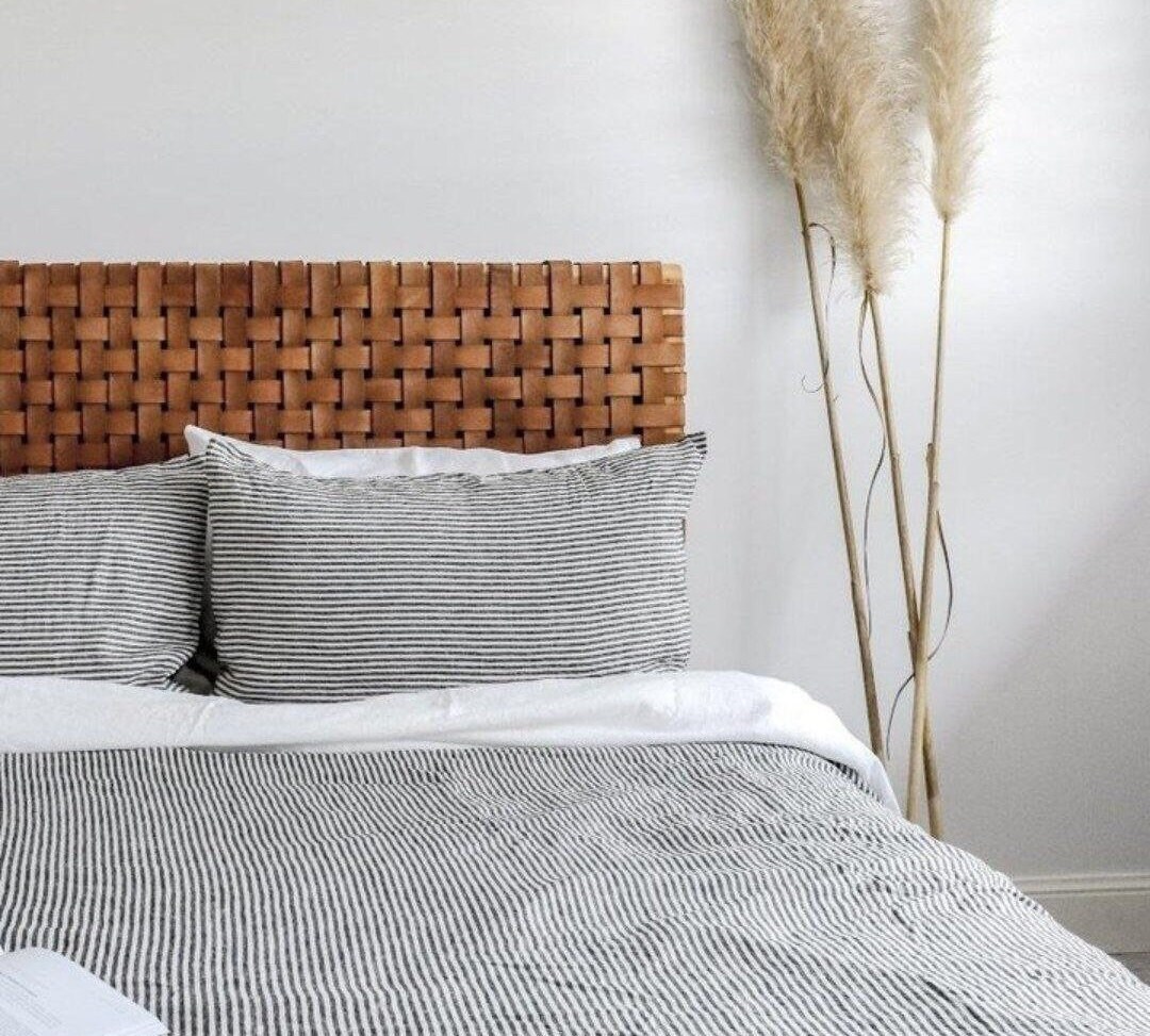 Woven Leather Strap Headboard Naturally Stunning Wall Art Hanging